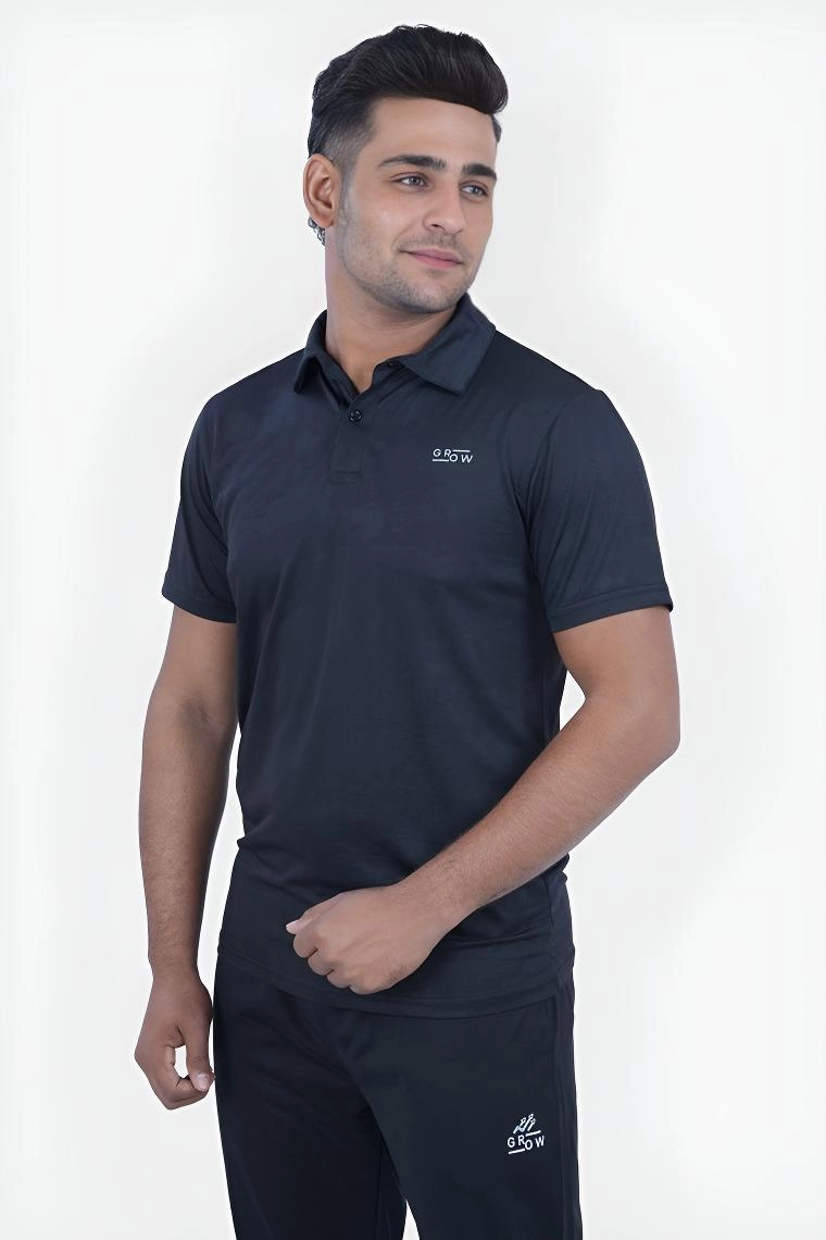 buy tshirt online Camou Polo Tshirt -Black from growathleisure (5)